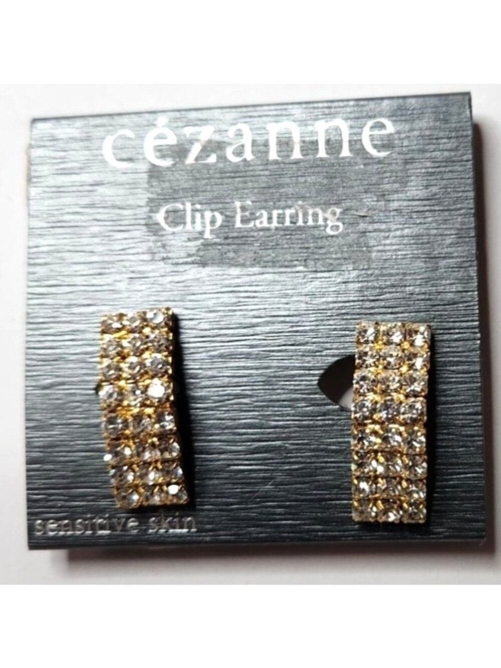 Clip On Earrings Gold-Tone Rhinestone Cezanne festive party womens jewelry